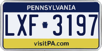PA license plate LXF3197