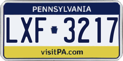 PA license plate LXF3217