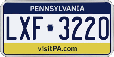 PA license plate LXF3220