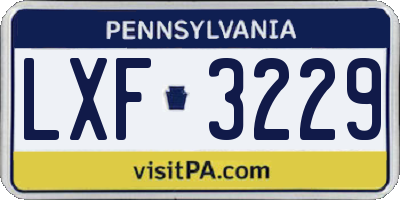 PA license plate LXF3229