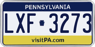 PA license plate LXF3273