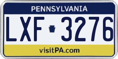 PA license plate LXF3276