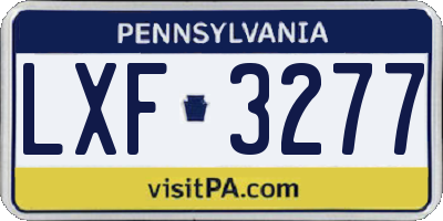 PA license plate LXF3277