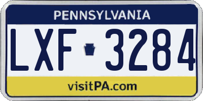 PA license plate LXF3284