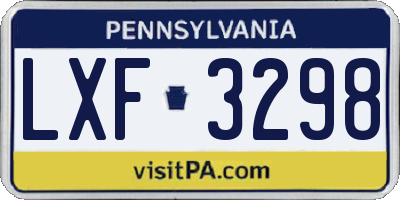 PA license plate LXF3298