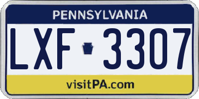 PA license plate LXF3307