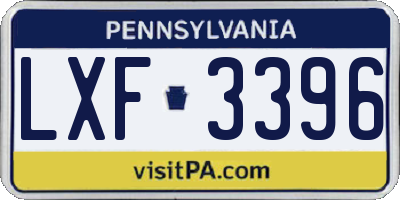 PA license plate LXF3396