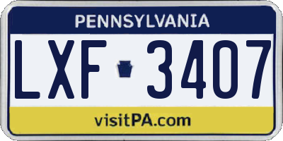 PA license plate LXF3407