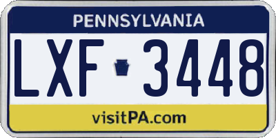 PA license plate LXF3448