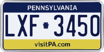 PA license plate LXF3450