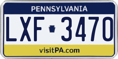 PA license plate LXF3470