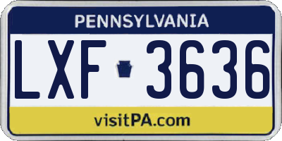 PA license plate LXF3636