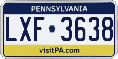 PA license plate LXF3638