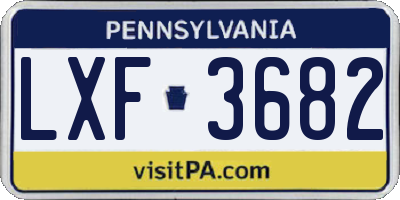 PA license plate LXF3682