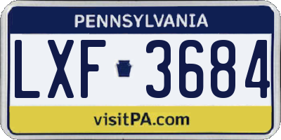 PA license plate LXF3684