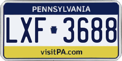 PA license plate LXF3688