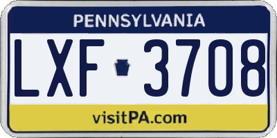 PA license plate LXF3708