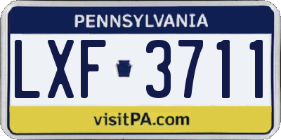 PA license plate LXF3711