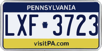 PA license plate LXF3723