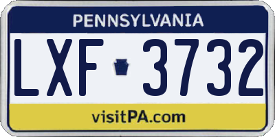 PA license plate LXF3732