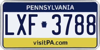 PA license plate LXF3788