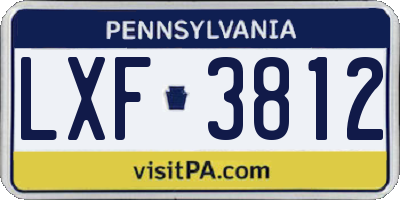 PA license plate LXF3812