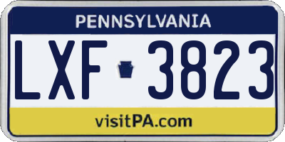 PA license plate LXF3823