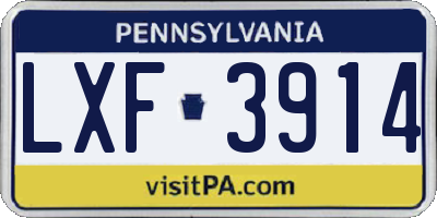 PA license plate LXF3914