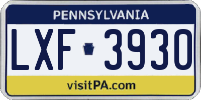 PA license plate LXF3930