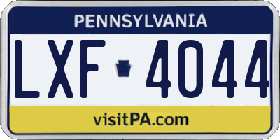 PA license plate LXF4044