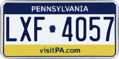 PA license plate LXF4057