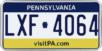 PA license plate LXF4064