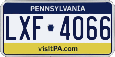 PA license plate LXF4066