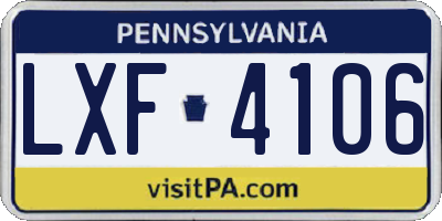 PA license plate LXF4106