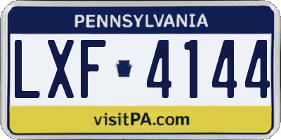 PA license plate LXF4144