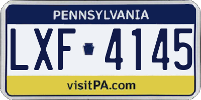PA license plate LXF4145