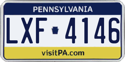 PA license plate LXF4146