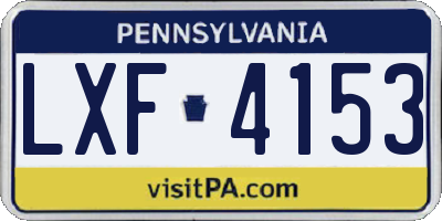 PA license plate LXF4153