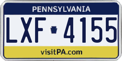 PA license plate LXF4155