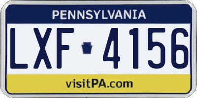 PA license plate LXF4156
