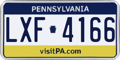 PA license plate LXF4166