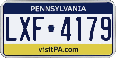 PA license plate LXF4179