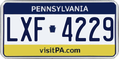 PA license plate LXF4229
