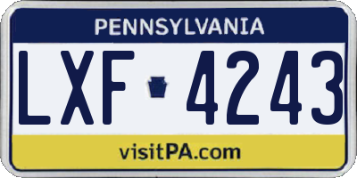 PA license plate LXF4243