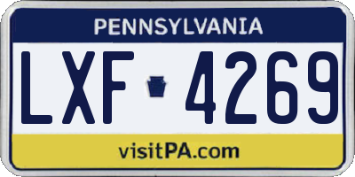PA license plate LXF4269