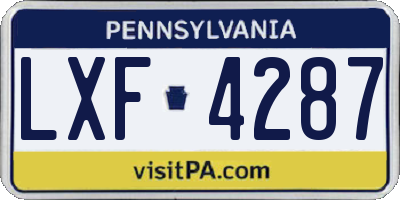 PA license plate LXF4287