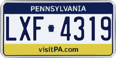 PA license plate LXF4319
