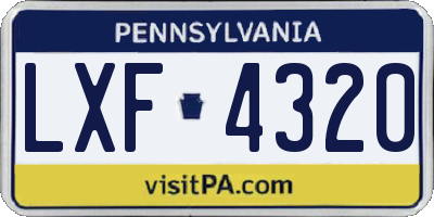 PA license plate LXF4320