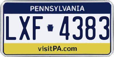 PA license plate LXF4383