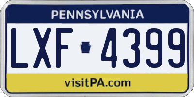 PA license plate LXF4399